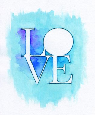 sözcük soyut suluboya resim aşkı