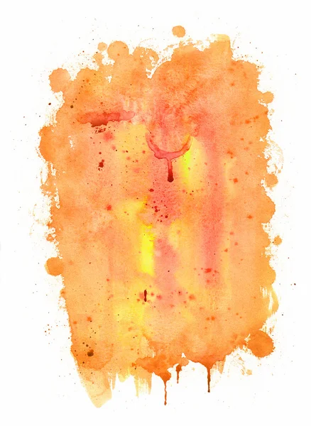 Peinture aquarelle abstraite. Couleurs rouge, jaune et orange — Photo