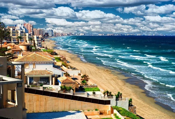 Belle plage tropicale, Bord de mer de La Manga, Espagne — Photo