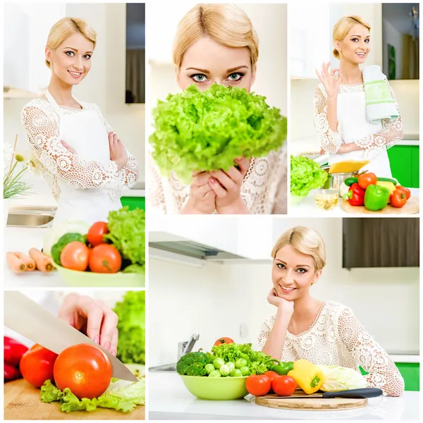 Collage av matlagning koncept — Stockfoto