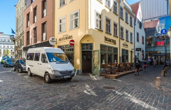 Riharda vagnera straat, hart van het oude riga — Stockfoto