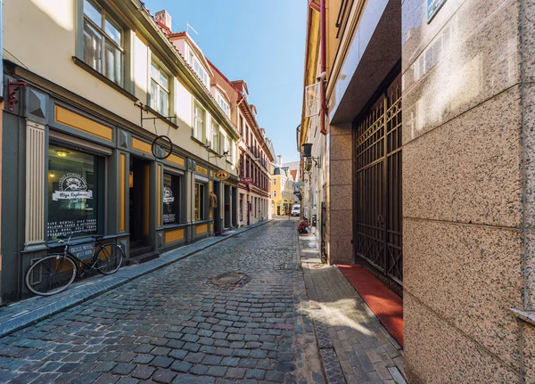 Via Riharda Vagnera, cuore della Vecchia Riga — Foto Stock