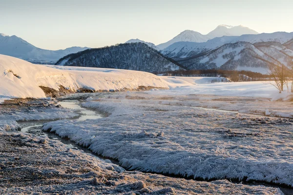 View of Nalychevo Nature Park and Zhupanovsky volcano — Stock Photo, Image