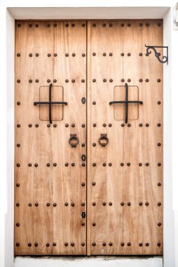 Ancient wooden door clipart