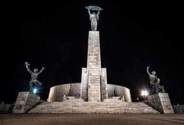 Budapeşte, Macaristan Özgürlük Heykeli (Özgürlük heykeli) gece görüş