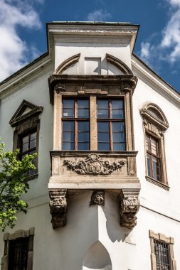 eski Belediye Binası pencere. Trinity Meydanı, Budapeşte. Macaristan