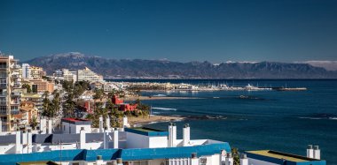 benalmadena kıyısında güzel bir bakış. Malaga, İspanya