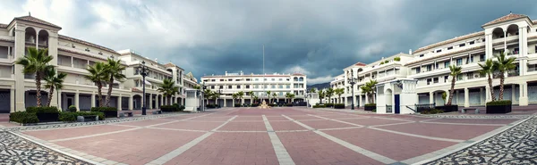 Panoramic view of empty Plaza de Espana square in Nerja — Stock Photo, Image