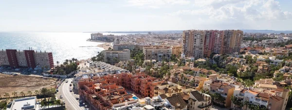 Hava Panoramik Görüntüsü Spanyol Turizm Beldesi Torrevieja Modern Yerleşim Yerlerinin — Stok fotoğraf