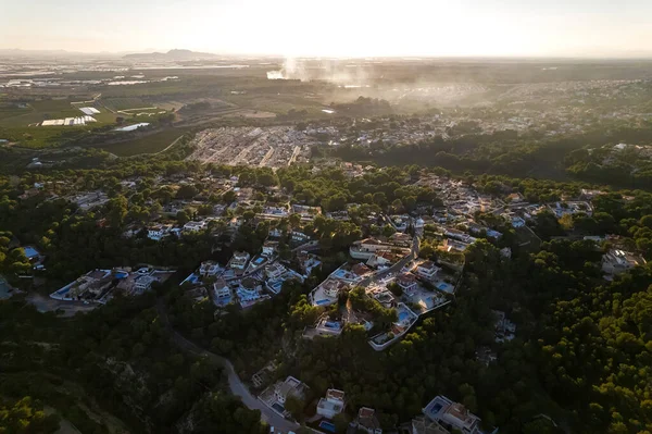 Punto Vista Drone Casas Residenciales Suburbanas Villas Lujo Pinar Campoverde — Foto de Stock