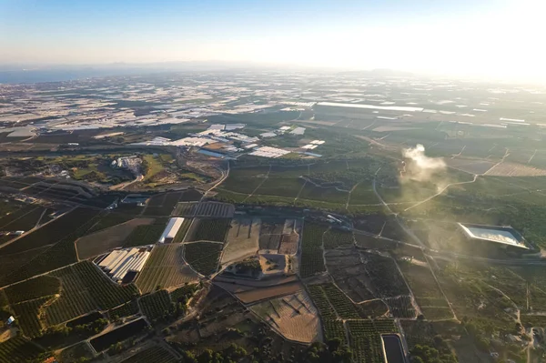Drohnen Ansicht Pinar Campoverde Landschaft Mit Gewächshäusern Und Ackerland Wiesen — Stockfoto