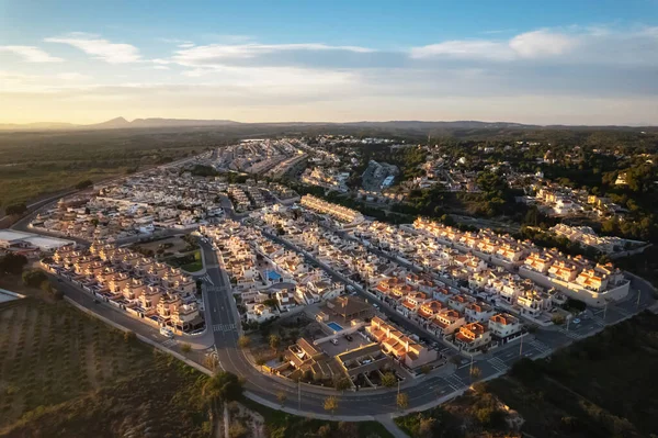 Uitzicht Een Drone Luxe Villa Van Pinar Campoverde Horizon Boven — Stockfoto