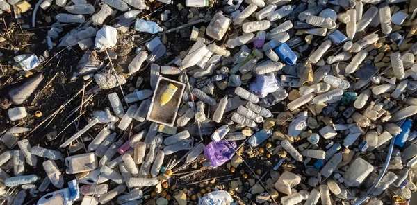 쓰레기 플라스틱 보이는 잔해들 있습니다 세계적 오염의 코스타 블랑카 구아르 — 스톡 사진