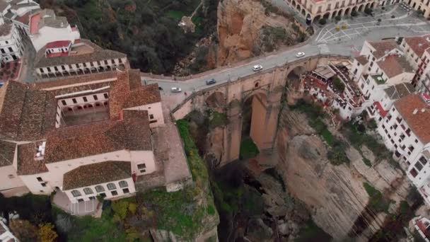 Plano Aéreo Punto Vista Drone Ronda Paisaje Urbano Casas Residenciales — Vídeos de Stock