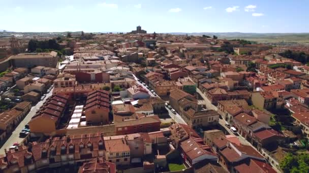 Drone Point View Avila Cityscape Known Medieval Walls Town Called — Stock Video