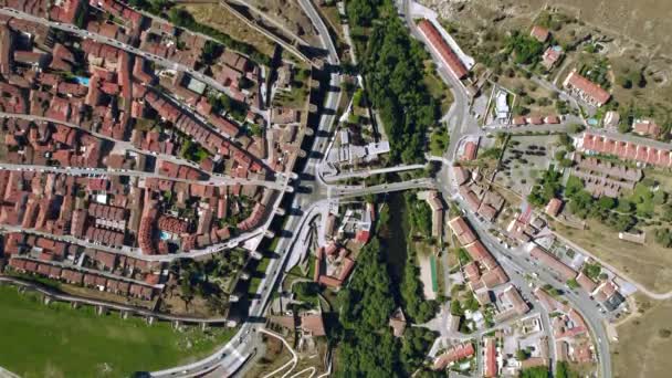 Drone Synspunkt Avila Cityscape Kendt Middelalderlige Mure Kaldet Stones Saints – Stock-video