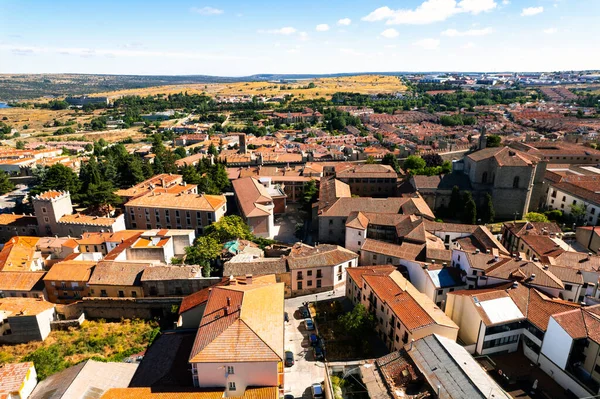 Punto Vista Del Dron Paisaje Urbano Ávila Conocido Por Las — Foto de Stock