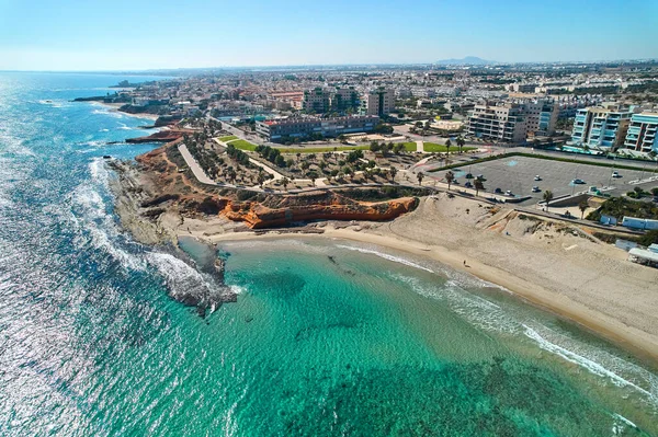 Αεροφωτογραφία Παραλία Της Mil Palmeras Costa Blanca Επαρχία Alicante Ισπανία — Φωτογραφία Αρχείου