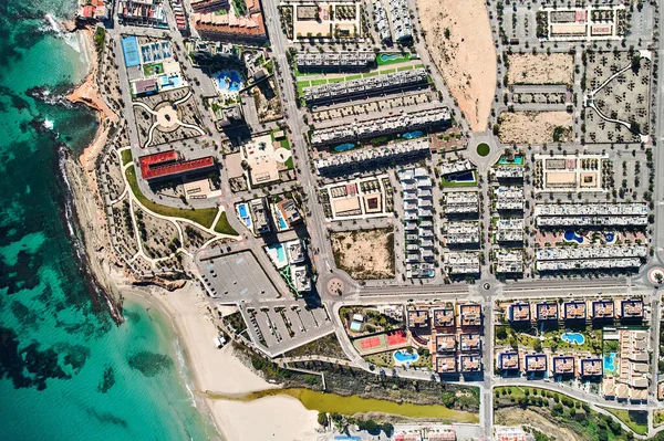 Flygfoto Strand Och Stadsbild Mil Palmeras Costa Blanca Provinsen Alicante — Stockfoto