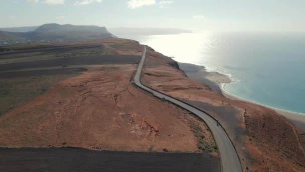 항공기 지점에서는 화산암으로 서양의 란사로테 도르데 나훔을 수있다 스페인의 카나리아 — 비디오