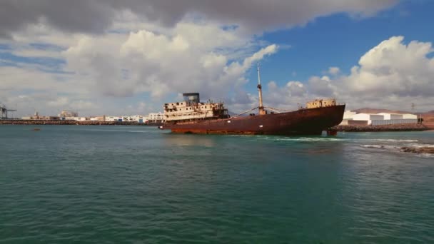 Punto Vista Drone Una Las Formaciones Rocosas Más Singulares Lanzarote — Vídeo de stock