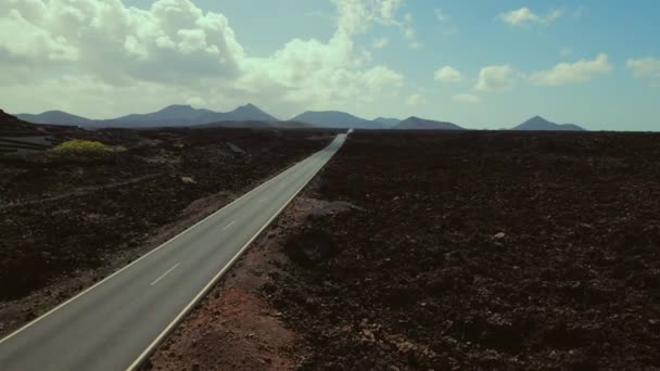 Drone Standpunt Timanfaya Nationaal Park Van Lanzarote Spanje — Stockvideo