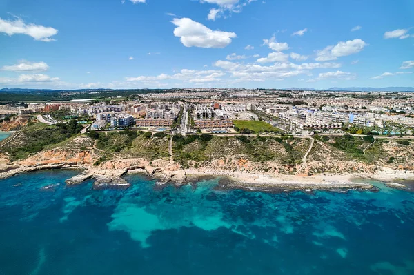 Vue Aérienne Panoramique Sur Les Drones Côte Cabo Roig Avec — Photo