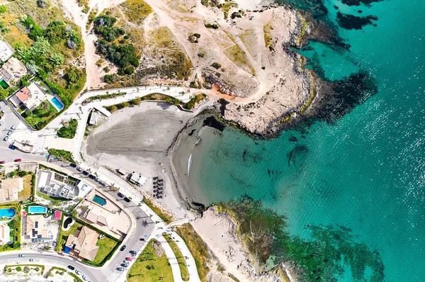 Playa Cala Mosca Bord Mer Avec Mer Méditerranée Turquoise Pendant — Photo