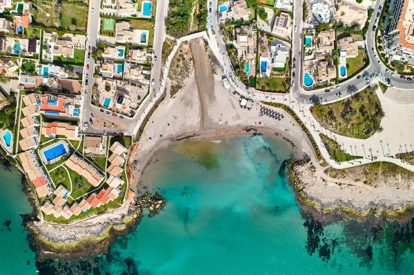 Plage Playa Flamenca Baie Turquoise Mer Méditerranée Juste Dessus Vue — Photo