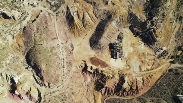 Aerial Shot Drone Point View Old Abandoned Mines Mazarron Murcia — Video