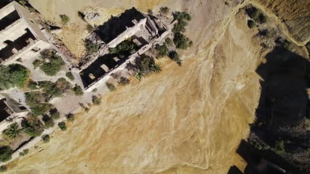 Aerial Shot Drone Point View Old Abandoned Buildings Mines Mazarron — Video