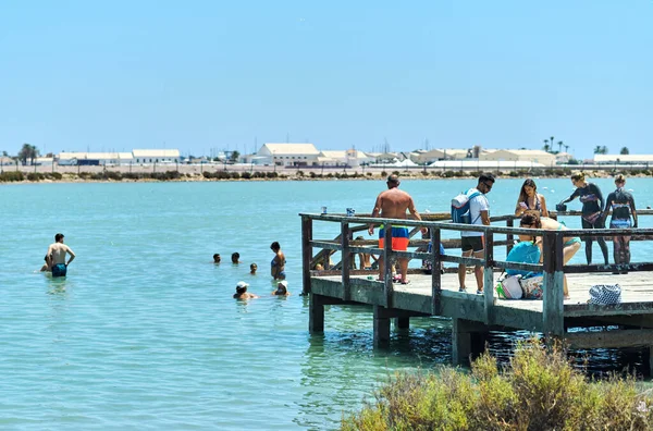 San Pedro Del Pinatar Spain July 2022 Waterside View People — Stock Photo, Image