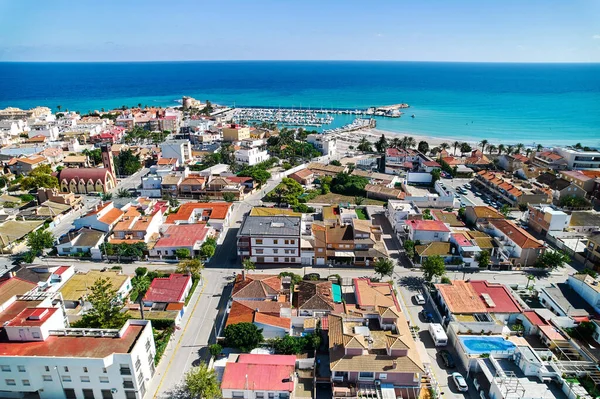 Havadan Çekilen Çatılar Akdeniz Manzaralı Evler Costa Blanca Pila Horada — Stok fotoğraf