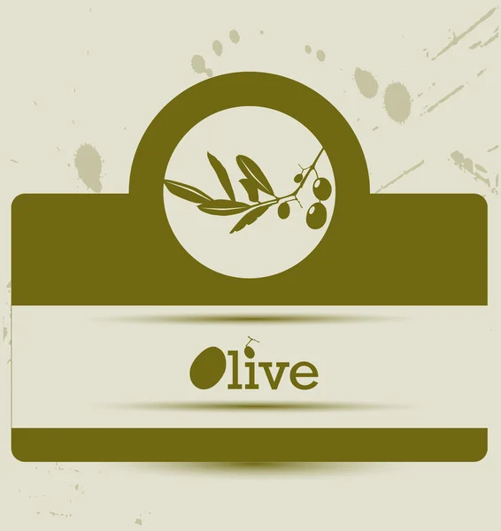 Stylized olive label, — Stock Vector
