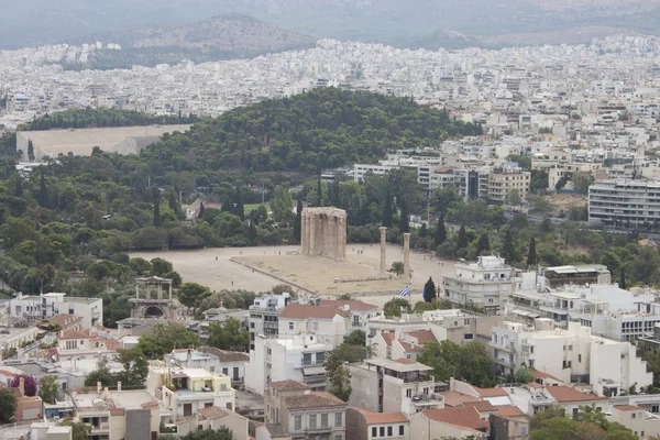 Bekijk op Athene vanaf de heuvel van de Akropolis — Stockfoto