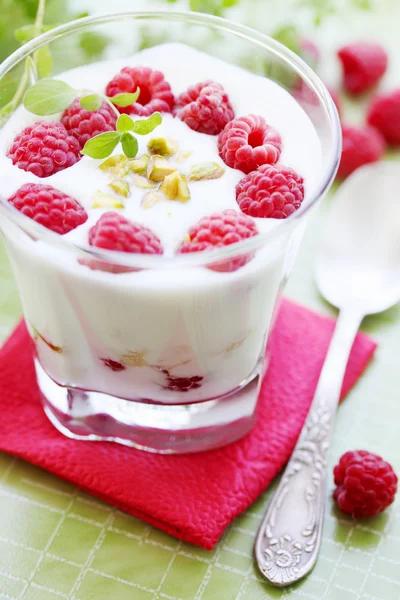 Dessert with berries and nuts — Stock Photo, Image