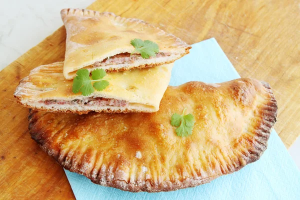 Cheburek con carne di maiale — Foto Stock