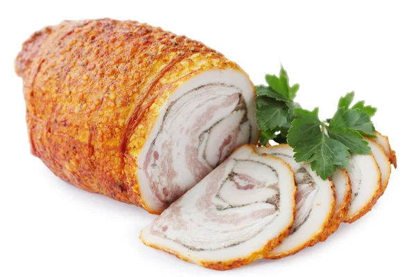 Fat with spices rolled, isolation — Stock Photo, Image