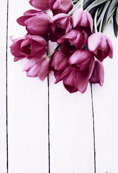 Bouquet of pink tulips, tinted — Stock Photo, Image