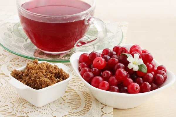 Cranberry juice and brown sugar — Stock Photo, Image