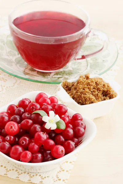 Suco de cranberry e açúcar mascavo — Fotografia de Stock