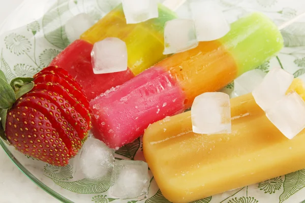 Fruit ice with strawberries — Stock Photo, Image