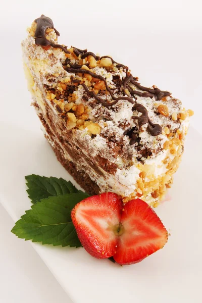 Cake with  strawberry — Stock Photo, Image