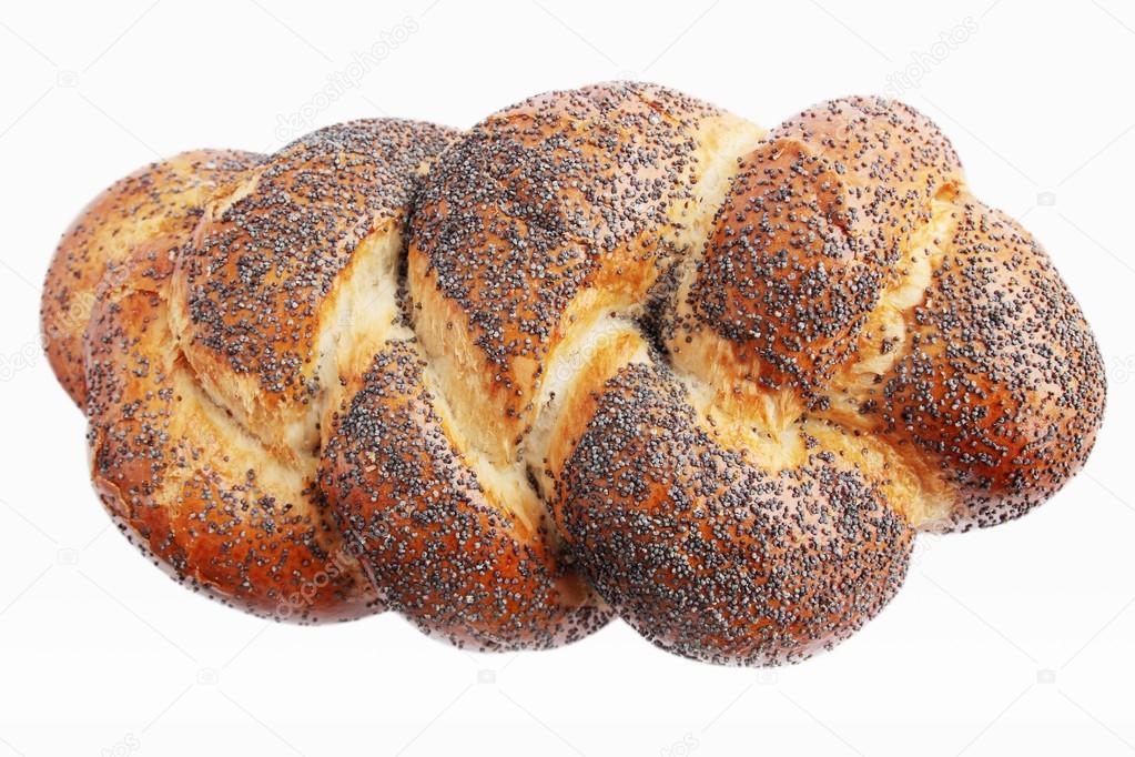 Braided bread with a poppy