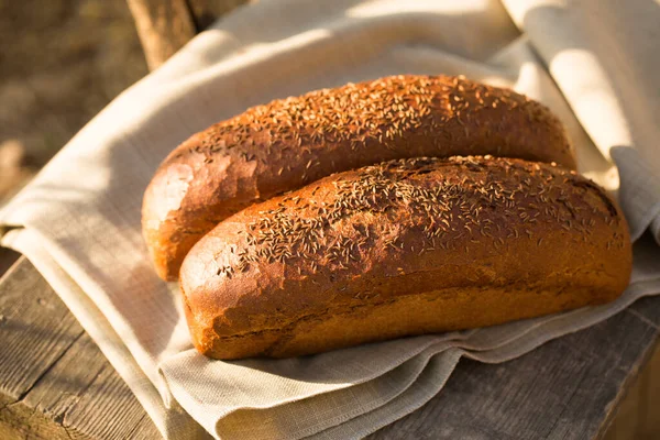 Бородинский Хлеб Солодом Тмином Полотенце — стоковое фото