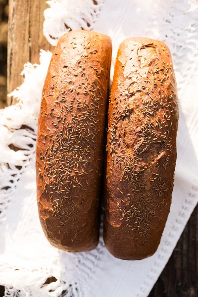 Бородинский Хлеб Солодом Тмином Полотенце — стоковое фото