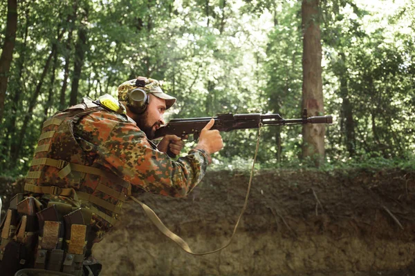 Ukrainian Military Teaches Use Kalashnikov Rifle Ukraine War Russia — ストック写真