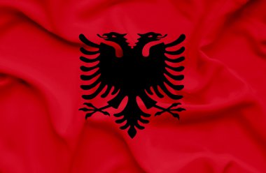 Arnavutluk dalgalanan bayrak