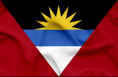 Antigua ve barbuda dalgalanan bayrak