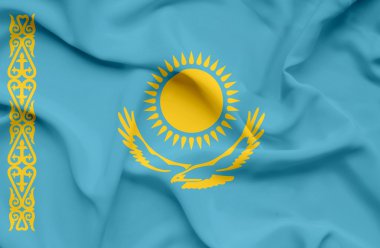 Kazakhstan waving flag
